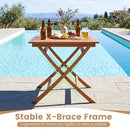 32-Inch Square Teak Wood Patio Dining Table for 4 by LJGDeals