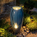 32 Inch Tall Jar Water Fountain with LED Lights and Pump Vintage Ceramic by LJGDeals