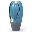 32 Inch Tall Jar Water Fountain with LED Lights and Pump Vintage Ceramic by DirectDeals