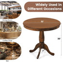 32 Inch Wooden Round Pub Pedestal Side Table by LJGDeals