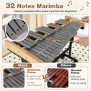32 Note Marimba Aluminum Xylophone with Rubber Wood Base-Golden by LJGDeals