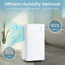 32 Pints 2000 Sq.ft Portable Dehumidifier for Home and Basement-White by LJGDeals