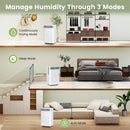 32 Pints 2000 Sq.ft Quiet Dehumidifier for Home with 3 Modes-White by LJGDeals