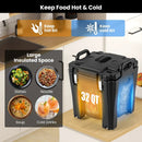32 QT Portable Insulated Food Carrier with Stainless Steel Barrel for Catering Camping-Black by LJGDeals