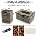 32 x 20 Inch Propane Rattan Fire Pit Table Set with Side Table Tank and Cover by LJGDeals