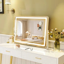 32 x 22 Inch Large Makeup Vanity Mirror with 3-Color Lighting Mode-White by LJGDeals