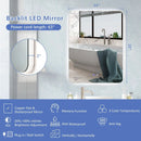 32 x 24 Inch Shatterproof Wall Mirror with 3-Color Lights and Anti-Fog Function by LJGDeals