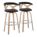 Gardenia - Contemporary Fixed Height Barstool With Swivel With Round Footrest (Set of 2) by HouseOfZazla