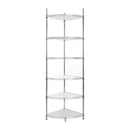6 Tier Shelf Corner Wire Shelf Rack Adjustable Metal Heavy Duty Free Standing Corner Storage Display Chrome Rack for Bathroom, Living Room, Kitchen - Chrome