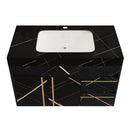 35.2 in Floating Bathroom Vanity with Sink and Faux Marble Top