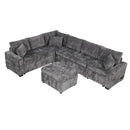 Sectional Sofa Pull-Out Sofa Bed Sleeper With A Storage Ottoman, Three Pillows And Charging Devices For Living Room by HouseOfZazla