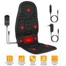 Back Massager Cushion Electric Massage Car Seat Cushion Chair Pad w/ Heating Function 8 Vibration Modes 3 Intensity Levels