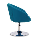 Modern Upholstered Swivel Lounge Chair With Base And Adjustable Height - Blue by HouseOfZazla