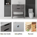 36 Inch Freestanding Bathroom Vanity with Sink, Soft-Close Drawer, Ceramic Sink, Plywood by HouseOfZazla