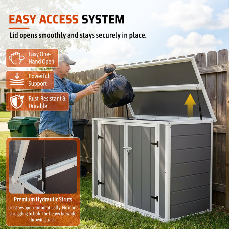 Horizontal Outdoor Storage Shed with Ramp & Hydraulic Lid, photo 6 of 10