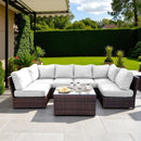 Comfortable Modern Patio Rattan Sectional Set With Cushions by Unique Piece Furniture