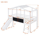 Loft House Bed With Ladder And Slide, With board And Light Strip On The Roof by HouseOfZazla
