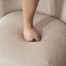 Modern Low Back Accent Chair, Upholstered Armless Living Room Chairs, Round Pine Wood Feet, for Small Living Spaces, Living Room, Bedroom, Balcony, Office, Reading Nook, Khaki