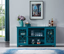 60" Sideboard Buffet Table with 2 Doors, Storage Cabinet with Adjustable Shelves, Teal Blue