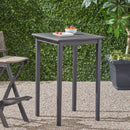 Outdoor Minimalist Acacia Wood Square Bar Table by HouseOfZazla