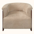 31.7" Mid-Century Curved Barrel Accent Chair