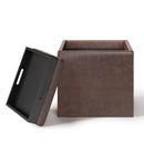 Rockwood - Upholstered Cube Storage Ottoman With Tray by Unique Piece Furniture