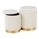 Marla - Contemporary Nesting Pleated Ottoman Set