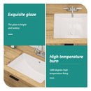 Modern Ceramic Undermount Bathroom Sink With Overflow, High Quality by HouseOfZazla