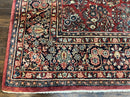 1920s Persian Sarouk Rug 9x12, Red Persian Carpet, High Quality Persian Rug, Allover Floral Pattern, Antique Oriental Rug, Wool Handmade Room Sized