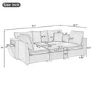 Modern Sectional Sofa U-Shaped With Movable Ottoman Storage Armrests And USB Ports by HouseOfZazla