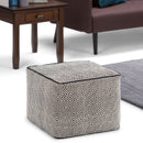 Brynn - Square Pouf - Patterned Black / Natural by HouseOfZazla
