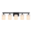 5-Light Matte Black Bathroom Lighting