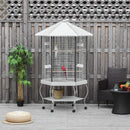77" Flight Bird Cage Hexagon Covered Canopy Portable Aviary With Storage