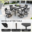 Modern 7-Piece Outdoor Patio Aluminum Dining Set