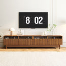 TV Stand, Entertainment Center With Fluted Drawers For Living Room - Walnut by HouseOfZazla