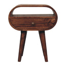 Circular Bedside Table With Open Slot - Caramel by Unique Piece Furniture