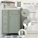 Transitional Style Bathroom Vanity Cabinet With Ceramic Sink by Unique Piece Furniture