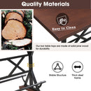 3-Piece Dining Table Set, 59" Wooden Sofa Side Table with Stabilizing Base, Rustic Brown Industrial Adjustable Height Stools, Modern Bar Table and Chairs for Living Room, Dining Room, and Space Saving