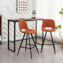Porth - 28.25" Fabric Kitchen Counter Height Stools (Set of 2) - Orange by Unique Piece Furniture