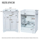 Bathroom Vanity With Integrated Sink, 2 Door Cabinet With Tip Out Drawer, Rectangular Design by Unique Piece Furniture