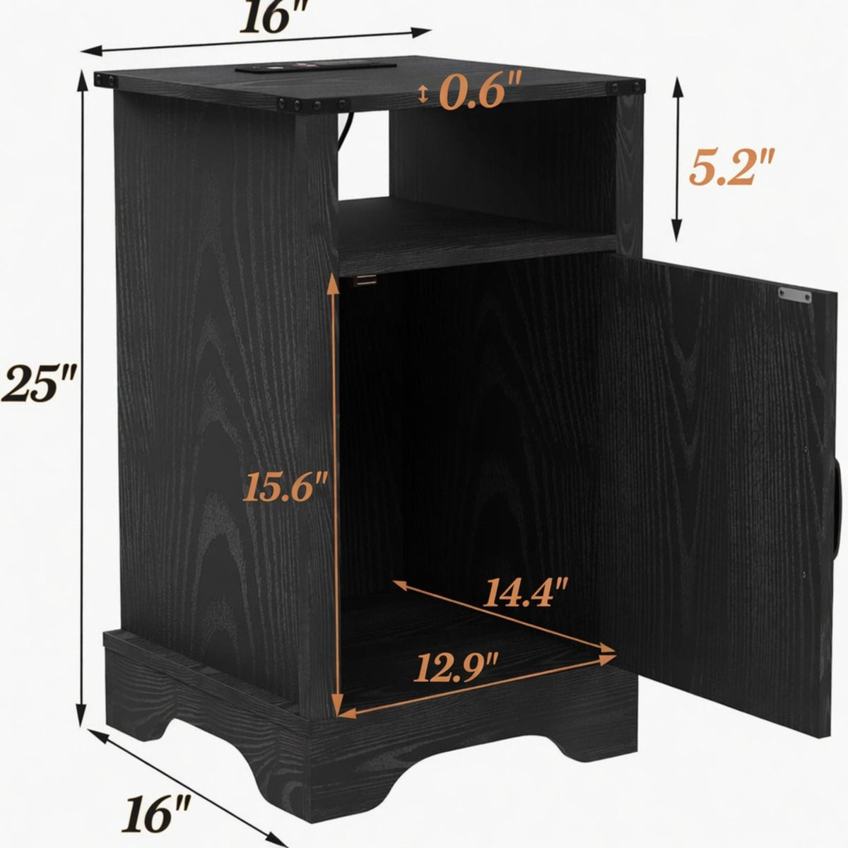 Farmhouse Nightstand, Charging Station & Storage, photo 31 of 40