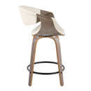 Symphony - Mid Century Modern Fixed Height Counter Stool With Swivel And Round Footrest (Set of 2) by HouseOfZazla