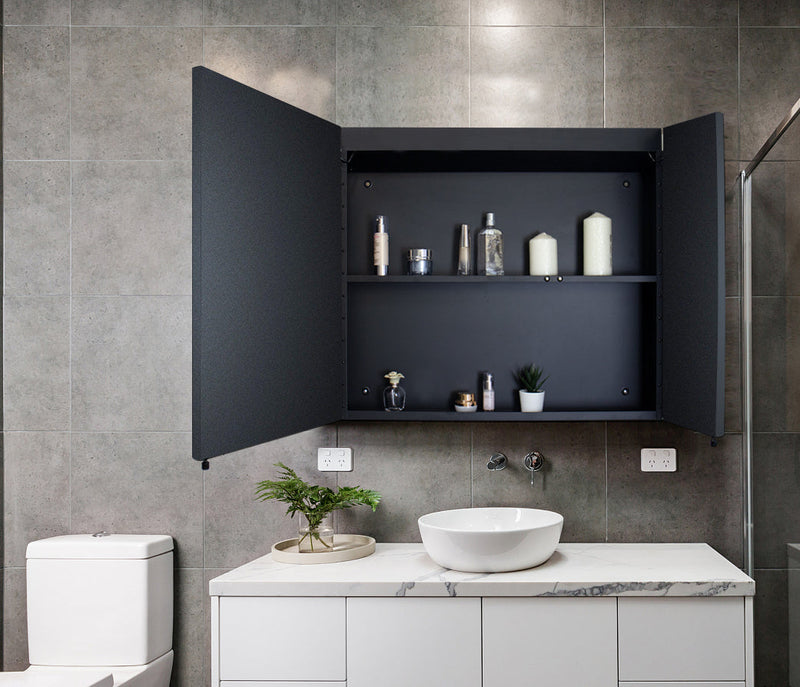 30x26 inch Black LED Mirror Medicine Cabinet Surface, Defogger, Anti-Fog, Dimmable Lights Brightness Memory