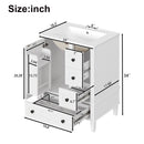 Bathroom Vanity With Integrated Basin, Soft Close Drawers, Door Mounted Double Layer Shelf by Unique Piece Furniture