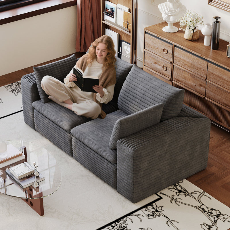 71" Cloud Sofa in Corduroy Fabric, photo 2 of 10