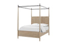 Queen Canopy Bedroom Set With A 2 Drawer Nightstand A Dresser With Poster Mirror And A Door Chest - Sand by HouseOfZazla