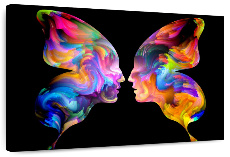 Abstract Butterfly Faces Wall Art
