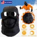 Unisex Thermal Winter Goggles Hat Warmth Trapper Trooper Cap Windproof Dustproof Breathable Hat w/ Neck Flap Detachable Face Mask For Skiing Cycling R