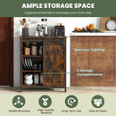 32 Inch Farmhouse Sideboard Buffet Cabinet with Sliding Barn Door and Adjustable Shelves-Rustic Brown by DirectDeals