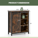 32 Inch Farmhouse Sideboard Buffet Cabinet with Sliding Barn Door and Adjustable Shelves-Rustic Brown by DirectDeals